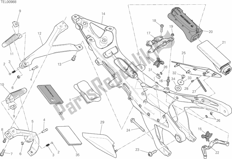 All parts for the Rear Frame Comp. Of the Ducati Superbike 1299S ABS Brasil 2016